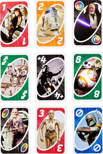 Mattel Games UNO Star Wars Matching Card Game Featuring 112 Cards with Unique Wild Card & Instructions for Players 7 Years Old & Up, Gift for Kid, Family & Adult Game Night - style: UNO Star Wars