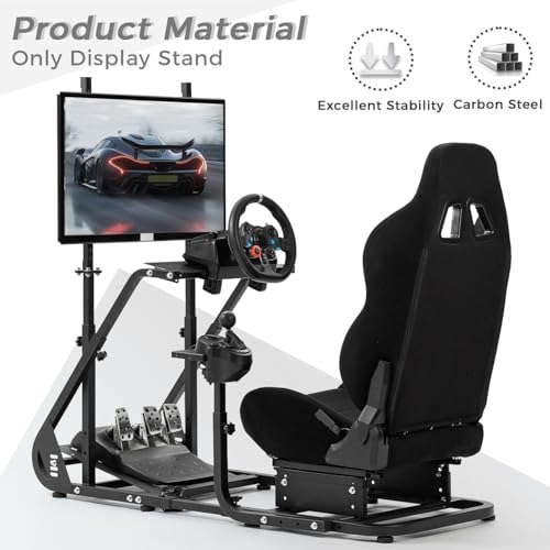 Hottoby Racing Simulator Cockpit Monitor Mount Fit for Logitech G25 G27 G923,for Thrustmaster T128X T248 T300 T458,for Fanatec,for One,for PC,NO Steering Wheel Sift Lever Pedals Seat and Race Frame