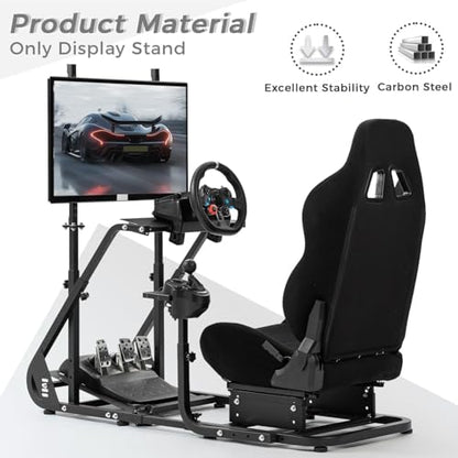 Hottoby Racing Simulator Cockpit Monitor Mount Fit for Logitech G25 G27 G923,for Thrustmaster T128X T248 T300 T458,for Fanatec,for One,for PC,NO Steering Wheel Sift Lever Pedals Seat and Race Frame