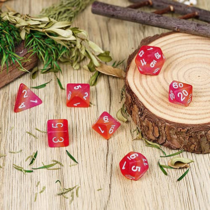 Lesbian-Pride DND Dice Set Matte Flag D&D Dice for RPG Board Games | Homosexual Flag, Leather Storage Bag, for Dungeons and Dragons Role Playing Games - color: Flag-lesbian-pride(matte)