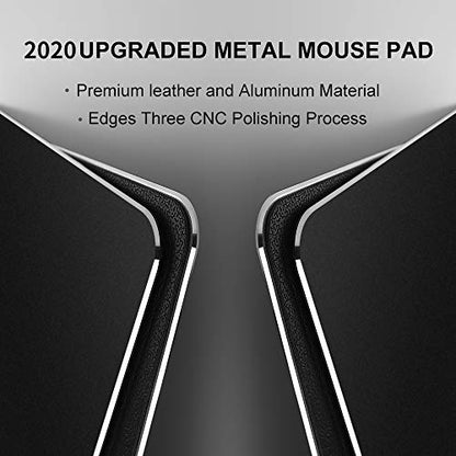Vaydeer Hard Metal Aluminum Mouse Pad Clear Modern Smooth Magic Ultra Thin Double Side Design Mouse Mat Waterproof Fast and Accurate Control Compatible for Gaming and Office, Black, 9.45X7.87 Inch - color: Black, size: 9.5L x 7.9W inches