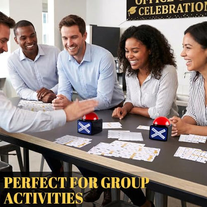 Graduation Friendly Feud Game with 2 Answer Buzzers, Fun Family Grad Party Board Games for Adults Feud Card Trivia Quiz Activities for Holiday Party Family Office Group Team Building - style: Graduation