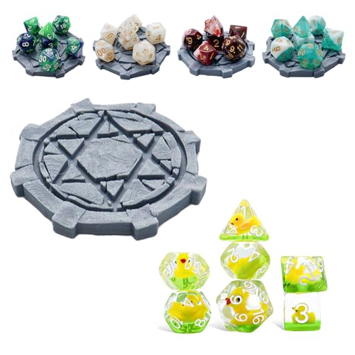 Mystery DND Dice Set, 7pcs Polyhedral Dice Over 100 Dice Styles with Random Dice Conjuration Circle RPG DND Miniature Accessories for Dungeons and Dragons,RPG, MTG,Role Playing Table Game - style: Magic Circle Dice Set