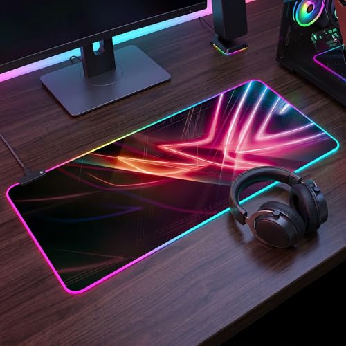 Gaming Led Luminous Mouse Pad, RGB Keyboard Pad, Non-Slip Mouse Pad, Computer Accessories - color: ROG4