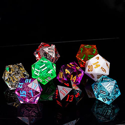 55mm 20 Sided DND Dice, Giant D20 D&D Polyhedral Dice Large D20 with Die Gift Box for Dungeons and Dragons, RPG Table Games (Transparent Bubbles-RB) - color: Transparent Bubbles-rb