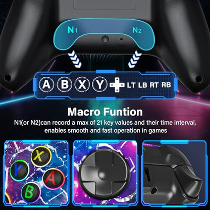 Switch Controllers for Nitendo Switch/Lite/OLED, 1200mAh Wireless Switch Pro Controller, 10 Colors Light & Cool Nebula Design, Switch Turbo controller with Vibration/Motion Control/Turbo/Gyro/Wake up - color: Multi