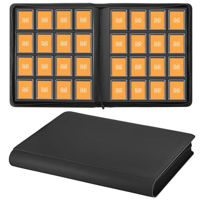 16 Pocket Toploader Binder,Holds 640 TopLoaders (16Black) | Top Loader Binder for 3" x 4"Rigid Cards,Sleeves Card Collection Binder,20 Double Sided Pages with Trading & Sports Holder - color: 16Black