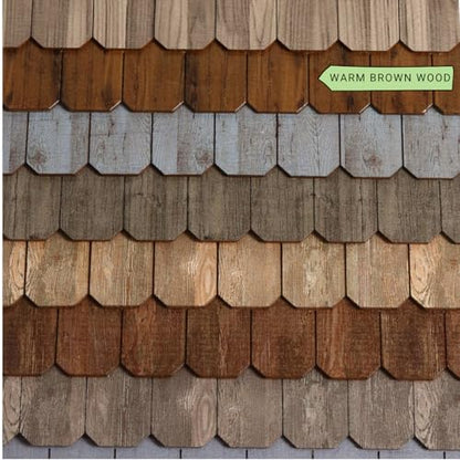 Miniature Roof Shingle Strips for 1:12 Scale Dollhouse Roofing | Set of 25 Strips, REDUCIO! - color: Warm Brown Wood