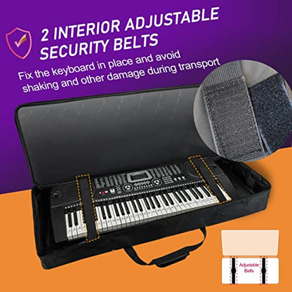 Ruibo 61 Key Keyboard Gig Bag Case,Portable Durable Keyboard Piano Waterproof 600D Oxford Cloth with 10mm Cotton Padded Case Gig Bag 40"x16"x6" - color: Orange