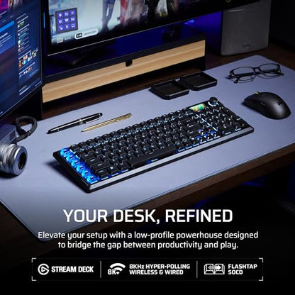 Corsair Vanguard AIR 99 Wireless RGB Gaming Keyboard – US QWERTY – Black | 99% Layout, Low-Profile, Optical-Mechanical, OPX Switches, 8000Hz, Stream Deck Integration, Flashtap SOCD - color: Black