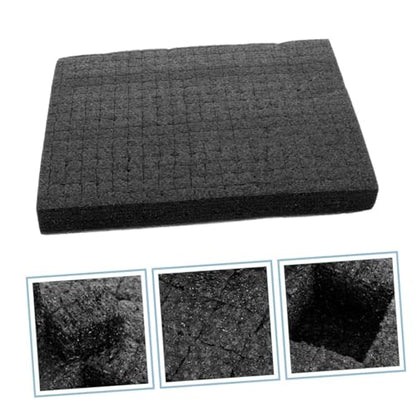 Black Grid Foam Cube Pad 500x300x30mm, Pluckable Foam Insert Sheet for Tool Box, Shipping Packaging, and Game Case Protection Cushion