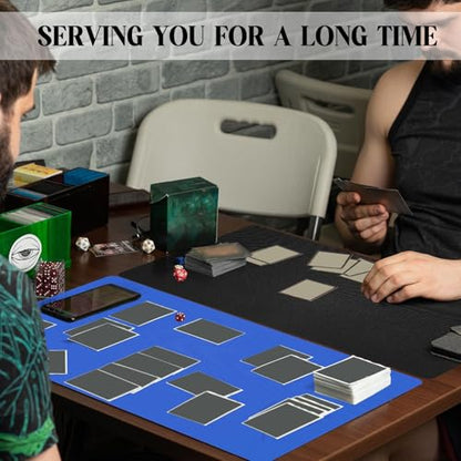 Ecally 4 Pcs Card Game Mats 24 x 14 Inch Playmat Table Smooth Playing Card Mat for TCG, Gameplay (Black,Blue) - color: Black, Blue