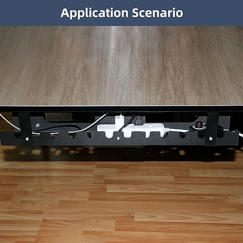 2 Pack Cable Management Under Desk Tray,Adjustable Length(15.7”-31.4”) Large Cord Organizer for Wire Management Tray,Under Table Cord Wire Organizer for Home,Office,Computer Desk