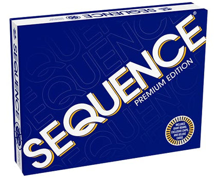 Sequence Premium Edition - Stunning Set with Giant Board (20.25 x 26.25 inches), Exclusive Chips and Deluxe Cards by Goliath, Blue, for Ages 7+