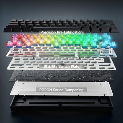 MCHOSE Ace 60 PRO Gaming Keyboard 60 Percent, Hall Effect Keyboard Wired, Magnetic Switch Keyboards Rapid Trigger, 8K Polling Rate, Adjustable Actuation Point, RGB Lighting, HotSwap, Black - color: 60Pro-Black TTC Uranus Switch