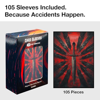 MTG Card Sleeves 105PCS | Dark Fantasy Style | Cult of Crows | Matte Finish + Clear Front | 66x92mm – Standard Magic Size