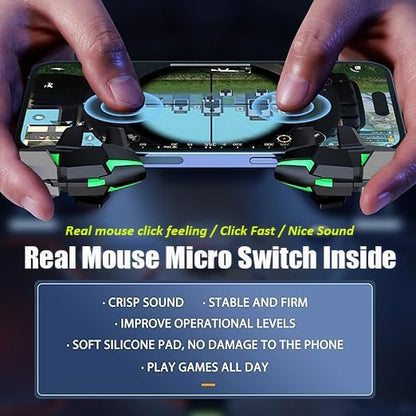 Mikirini 13 in 1 PUBG Mobile Phone Controller Combo, L2R2 4 Gaming Triggers | For Call of Duty/Free Fire/Fortnitee, compatible with iPhones & Android Cell Phones, 6 fingers operation, max thickness 13mm - color: Boy