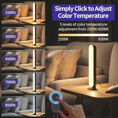 BASON LIGHTING Smart Light Bars, RGB LED Streaming Light with Music Sync, Bluetooth RGB-ICW Desk Light, Gaming Lights for PC, TV, Mood Lighting, USB Powered for Room Decoration.