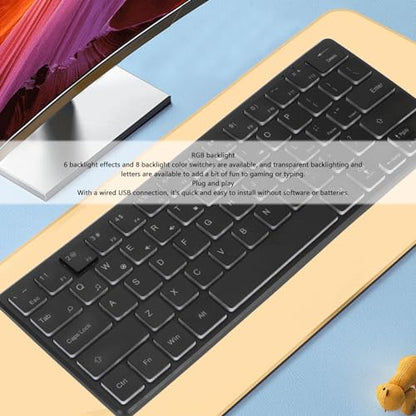 RGB Backlit Gaming Keyboard, Compact Small Keyboard for PC Laptop with Quiet, Ergonomic Design Plug and Play