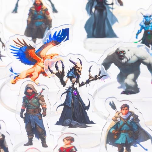 iPEAU|Dungeons and Dragons Arctic Miniatures DND Starter Set for Beginner 47 Minis for D&D 5E Flat Plastic Figures for Pathfinder TTRPG Tabletop RPG Games Accessories Gift for DM - style: 2d-mini-ArcticB