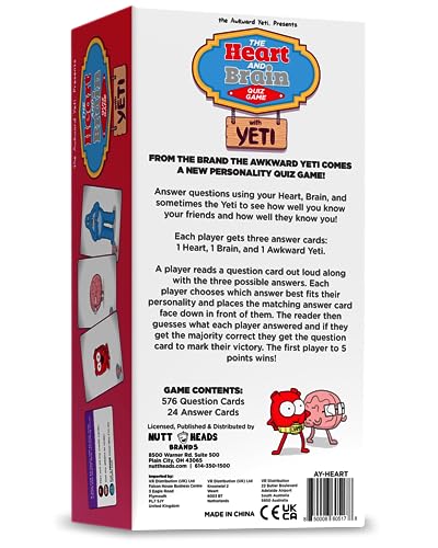 The Awkward Yeti Funny Family Card Game for Kids Ages 8+, Teens, Parents & Adults | Party Game for Family Game Night Fun with Science & Anatomy Humor | Heart & Brain Edition by Organ Attack Creator