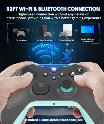 Dinosoo Wireless Controller for Xbox One/Series X|S & PC, Bluetooth, 2 Vibration Motors, TURBO, Macro, 3.5mm Headphone Jack Orange+Gray - Upgrading with a PC before connecting to X-box