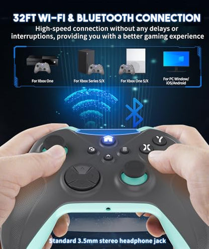 Dinosoo Wireless Controller for Xbox One/Series X|S & PC, Bluetooth, 2 Vibration Motors, TURBO, Macro, 3.5mm Headphone Jack Orange+Gray - Upgrading with a PC before connecting to X-box