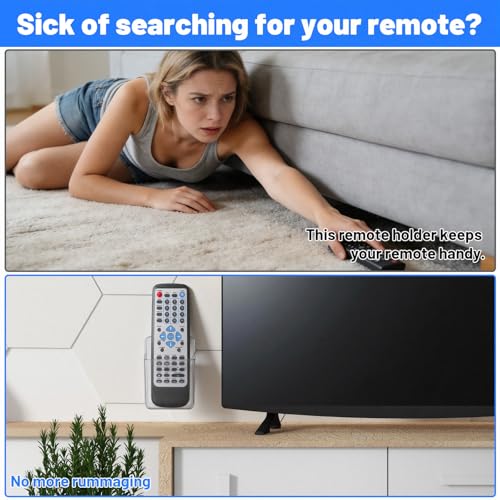 2-Pack Wall Holder for Remote Control,Clear Wall Remote Control Holder,for TV & AC Remotes,No Drilling Required, Also Suitable for Pens & Small Office Supplies