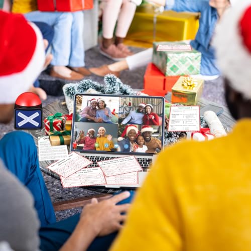 Syhood Christmas Friendly Feud Card Game with 2 Answer Buzzers, Fun Xmas Family Trivia Quiz Party Game Night Activities for Adults, Office, Large Group and Team Building - style: Christmas