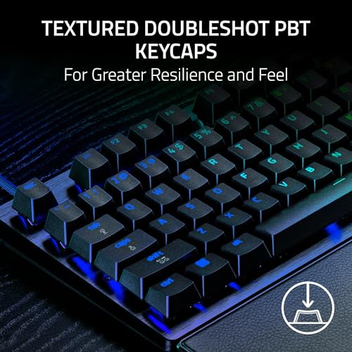 Razer Huntsman V3 Pro TKL 8KHz Esports Gaming Keyboard: Analog Optical Switches Gen 2-8000 Hz Polling Snap Tap - Rapid Trigger - Adjustable Actuation - Media Controls - PBT Keycaps - Black - color: Black, size: TKL, style: 8000 Hz Polling