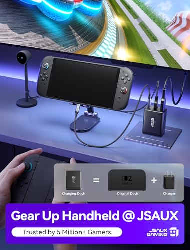 JSAUX 65W Switch Dock with 4K@120Hz HDMI, 65W PD Fast Charging, USB A Port | USB C TV Docking Station Compatible with Switch/Steam Deck/ROG Ally/Samsung/iPad/MacBook and More - OmniCentro Charger Dock