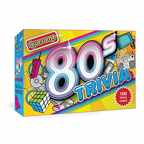 Gift Republic Awesome 80’s Trivia 100 Quiz Cards Fun 1980’s Decade Quiz Questions Great Gift Idea Portable Travel Game