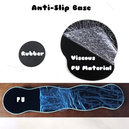 3-in-1 Cute Mouse Pad and Keyboard Wrist Rest Support, [ 20% Larger] Anime Kawaii Gel Wrist Rest with Non-Slip PU Base, Ergonomic Mouse Pad with Coaster,Pain Relief,Game Work Study Home Office-Cat - color: Cat-3in1