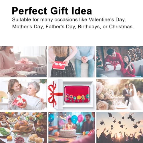 Credit Card Holder, Metal Card Wallet RFID Blocking Mini Slim Aluminum Business Hard Card Case for Women Men (Painting Flowers) - color: Painting Flowers