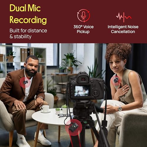 Pyle Wireless Lavalier Microphone System, Clip On Microphone with Noise-Canceling, 7H Battery, 360° Audio, USB-C Charging Case, Compatible with DSLR, iOS, Android, Vlogging Mic for Creators - style: TRS AUX