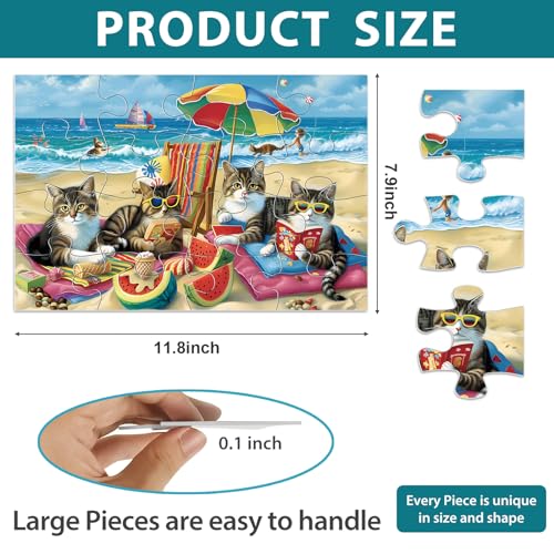 6 Pack 16 Piece Dementia Puzzles for Elderly Large Piece Puzzles Alzheimers Dementia Products and Activities for Seniors Puzzles Easy Cognitive Games Gift for Seniors Elderly Adults in Nursing Home - style: 16 Large Pieces
