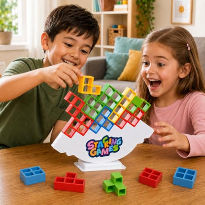 48PCS Balance Stacking Game, 2 Players Tower Board Toy for Adults & Kids, Family Party Travel Game, Team Building Blocks