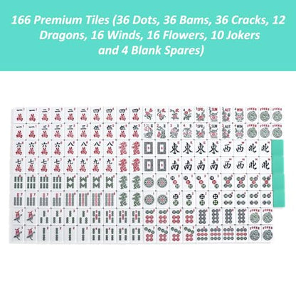 American Mahjong Tiles (1.2”,Tiles Only), 166 American Mahjong Tiles with Light Green Color - color: Light Green