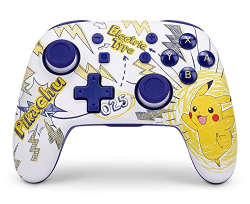 PowerA Nano Enhanced Wireless Controller for Nintendo Switch - Pokémon: Pikachu School Days, mini, portable, gamepad, motion controls, bluetooth - color: Pikachu School Days