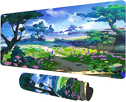 MTG Playmat Forest, TCG Game Play Mat for MTG Landscape Trading Card Smooth Cloth Surface Mousepad Battle Game 23.6X 13.7 inches - color: Mtg Playmat 4
