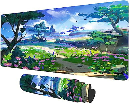 MTG Playmat Forest, TCG Game Play Mat for MTG Landscape Trading Card Smooth Cloth Surface Mousepad Battle Game 23.6X 13.7 inches - color: Mtg Playmat 4