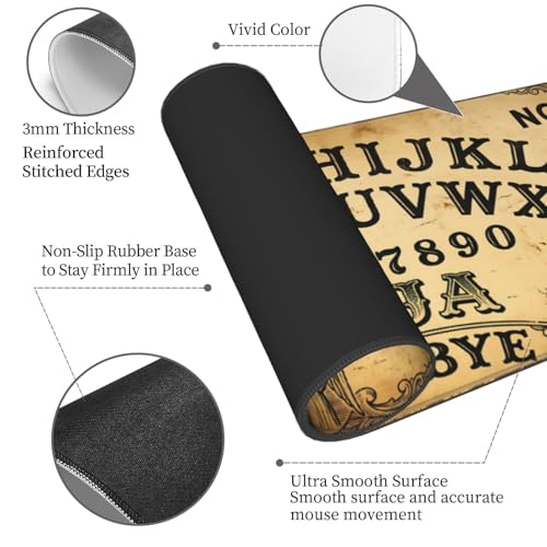 Extended Gaming Mouse Pad, Retro Ouija Board Large Desk Mat 31.5 x 11.8 Inch, Non-Slip Rubber Base Keyboard Pad for Office & Home - color: 15