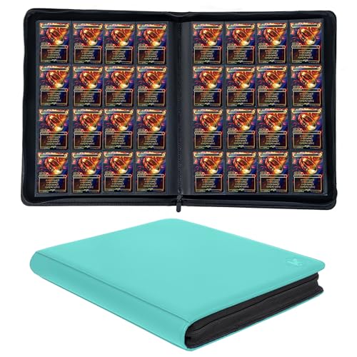 1000+ Pockets Trading Card Binder, 16-Pocket Card Ablum Compatible with MTG,Sports Cards & Other Standard Size Trading Cards (Teal) - color: Teal