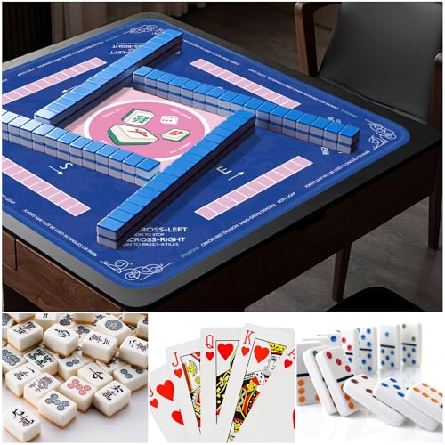 Mahjong Mat, 33"x33" Non-Slip Noise Reduction Gaming Mat for Table, 3mm Thickened Multi Purpose Table Cover for Mahjong/Card/Board Tile Games/Dominoes (Pink)
