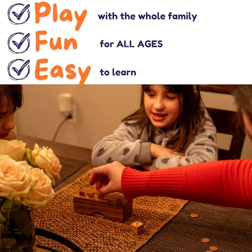 Creative Crafthouse Penny Drop Game – Travel Edition, Compact Dice Game for Family Fun, Made in USA - size: Travel