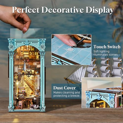 MiniCity Hemingway House Book Nook Kit, 3D Wooden Bookshelf Puzzle with LED | Create Hemingway's study for display; LED, dust cover, glue/tools and guide included; 700 pieces, 10-12 hr build, ages 14+. - style: Hemingway House