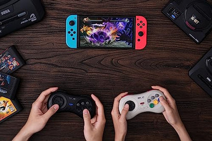 8Bitdo M30 Bluetooth Controller for Switch, Windows and Android, 6-Button Layout for SEGA’s Classic Games (White) - color: White