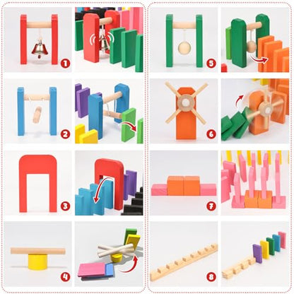 BigOtters Extra Large Domino Blocks Set for Kids, Educational Racing Game Party Favor for Boys and Girls,Colorful 108 PCS
