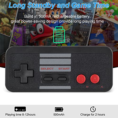 KIWITATA Wireless USB Controller for Retro PC Games, 2 Pack 2.4G Rechargeable Wireless N-e s Remote Gamepad Emulated Controller for Windows XP 7 8 11 & MAC & Retropie - color: black