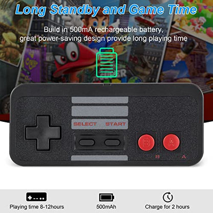 KIWITATA Wireless USB Controller for Retro PC Games, 2 Pack 2.4G Rechargeable Wireless N-e s Remote Gamepad Emulated Controller for Windows XP 7 8 11 & MAC & Retropie - color: black